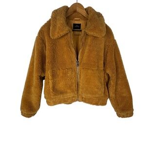 Urban Outfitters Teddy Fleece Jacket Sherpa Zip Up Caramel Brown Women's M